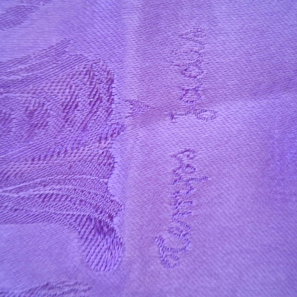 Vintage Elegant French Purple Scarf "Temps Jadis" Victorian Design - Picture 2 of 5